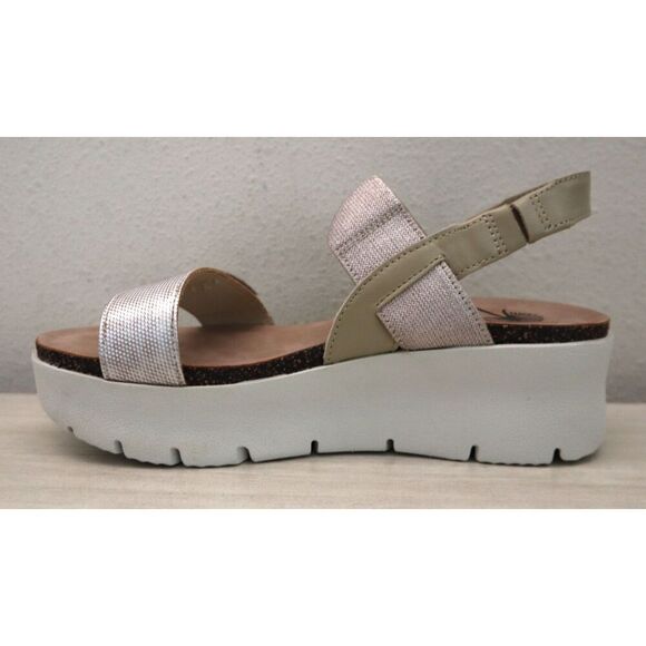 OTBT 10335 Women's Sz 9M Silver Nova Leather Slingback Platform Sandals - Picture 9 of 15